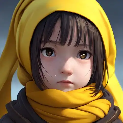 包黄头巾的小女孩头像