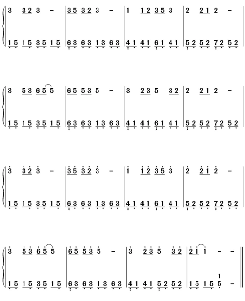 流行钢琴曲简谱