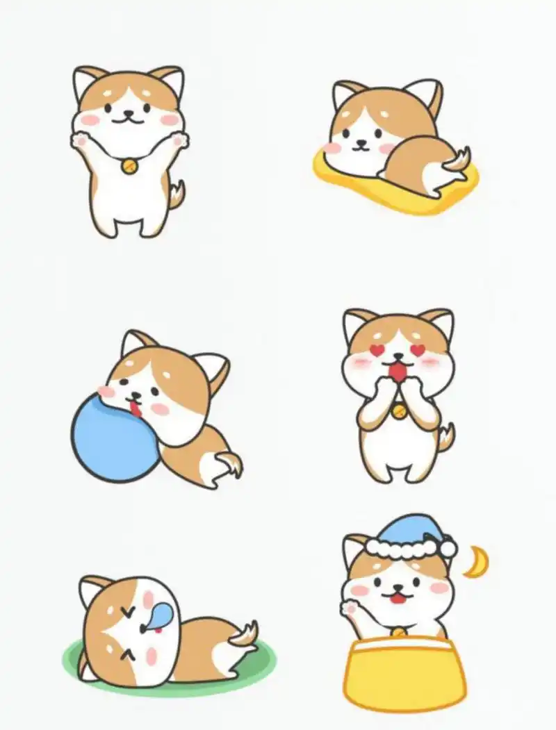 柯基简笔画素材大全 #画个简笔画