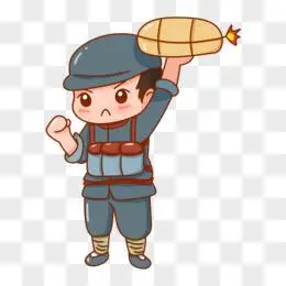卡通手绘董存瑞炸碉堡元素pngpsd图精灵为您提供精品历史英雄人物图片