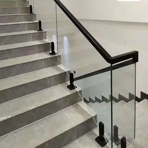 楼梯玻璃广州实木扶手定制防爆不锈钢脚夹序列楼梯玻璃连接