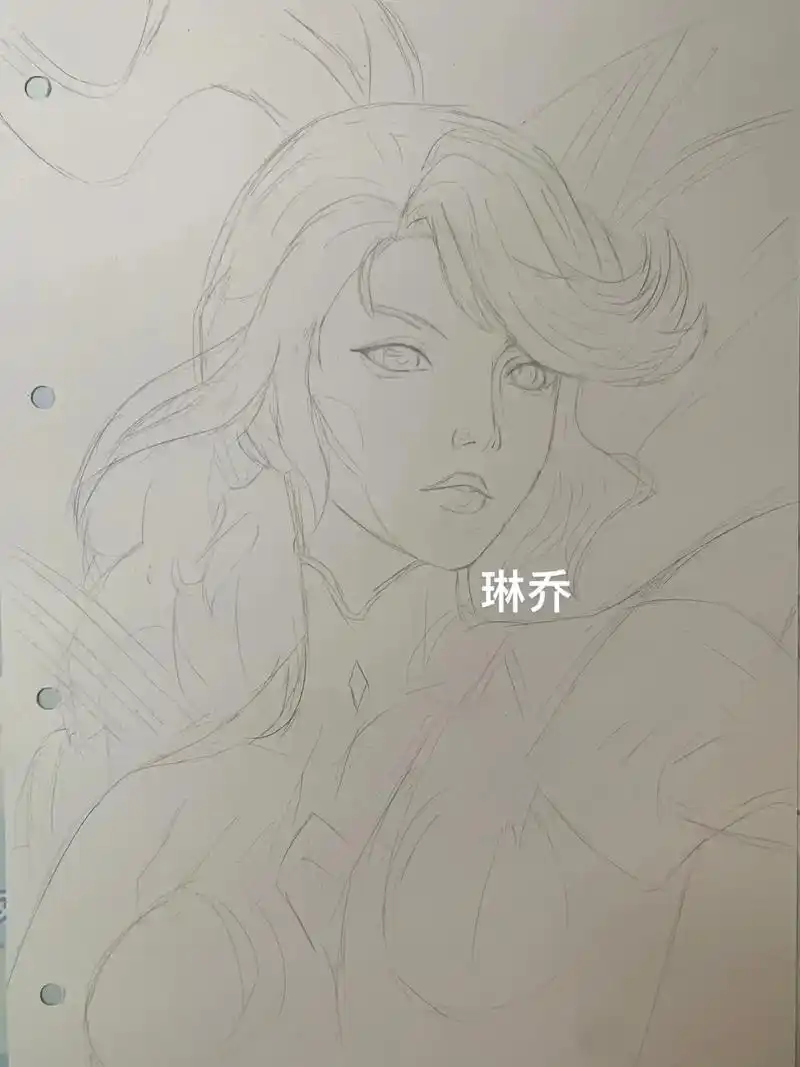 临摹 #手绘 #伽罗琥珀纪元皮肤 就这样吧 - 抖音