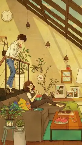 治愈系情侣卡通图片