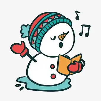 彩色手绘雪人唱歌元素aipng彩色手绘圆弧音乐播放元素epspng手绘卡通