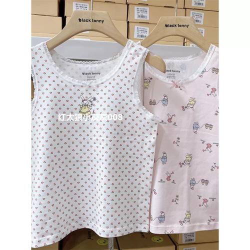 小黑托尼儿童背心女童内穿吊带薄款纯棉贴身打底内衣小黑托昵2件