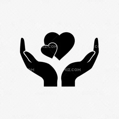 双手托举爱心的简笔画