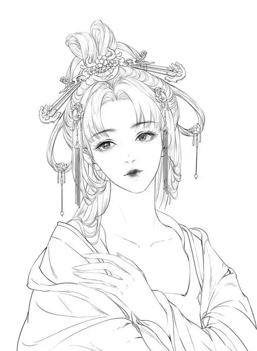 【素材】超有感觉!古风人物线稿来袭!_每日讲画-站酷zcool