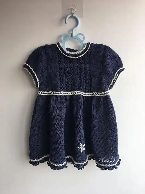 公主裙 毛线球款儿童棒针短袖连衣裙-编织教程-编织人生