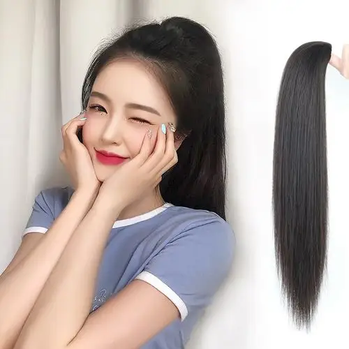 马尾假发长发绑带长直发高网红自然无痕抓夹马尾