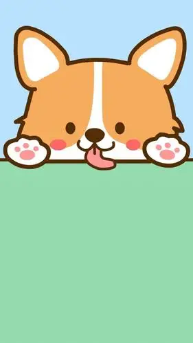 短腿柯基可爱卡通插画