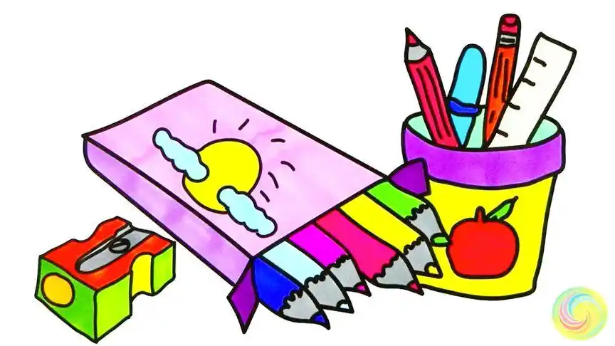 绘画工具彩色铅笔的简笔画儿歌视频