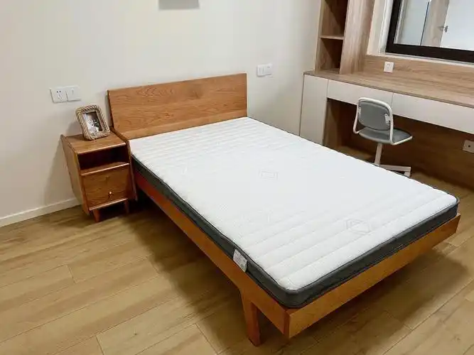 装修日记一米二樱桃木高铺儿童床