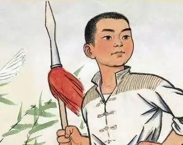 敌人看见王二小在山坡上放牛,就叫他带路.