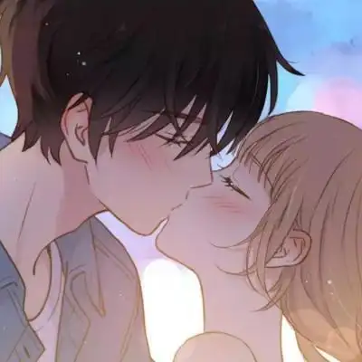 卡通情侣接吻头像:你的嘴真好看,特别适合说我爱你