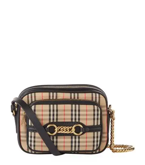 burberry 驼色 1983 格纹链条相机包