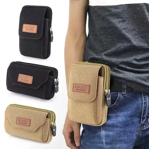 时尚手机包男士手机袋挂包腰带腰包多功能穿皮带手机套横竖款新款
