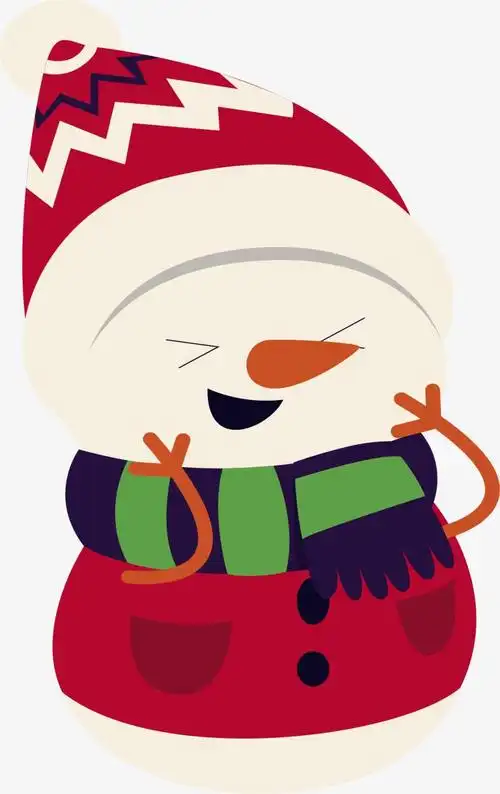 卡通开心的雪人