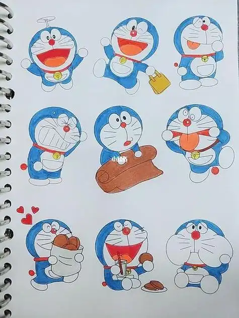 哆啦a梦侧面的简笔画