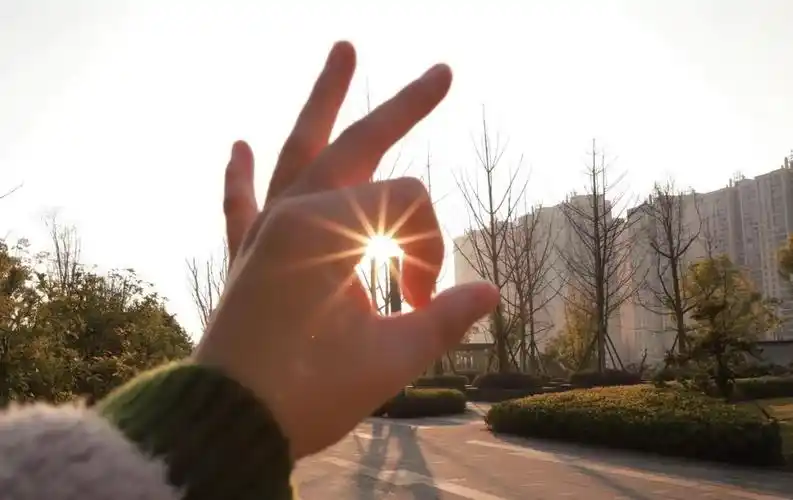 阳光透过手指唯美图片,阳光透过女孩手指唯美图片