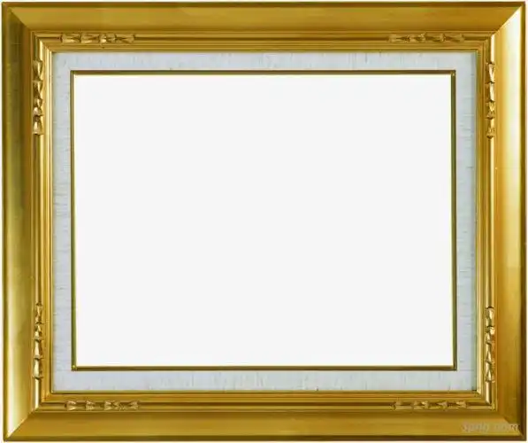 黄色简约花纹设计相框png素材透明免抠图片-装饰效果