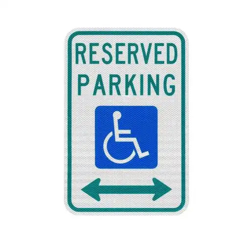 78 handicapped parking sign, reserved parking with double arrow