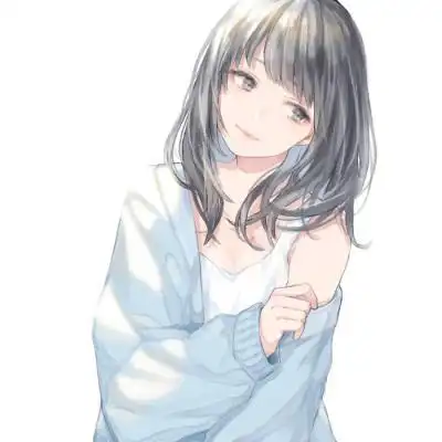 气质长发女生手绘卡通动漫微信头像 - 【可爱点】