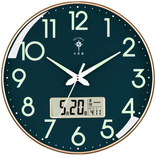 北极星夜光钟表挂钟客厅时尚轻奢现代简约石英钟挂墙挂钟