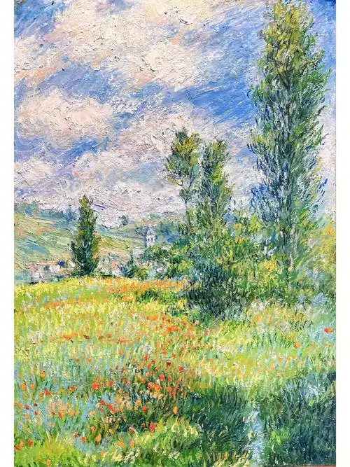 都会感叹到他用颜色的层次感太丰富了#莫奈 #油画棒风景  #油画棒临摹