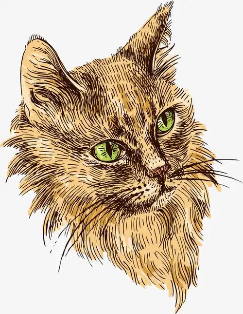 矢量手绘小猫免抠素材免费下载_觅元素51yuansu.com