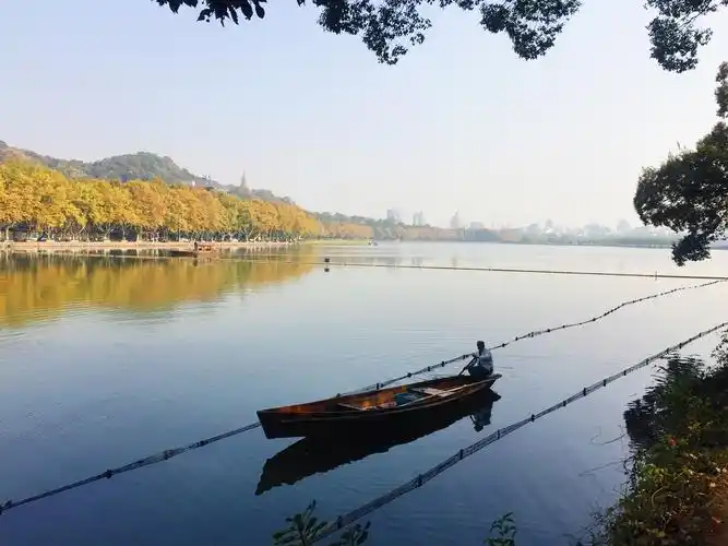 走进杭州西湖的秋景