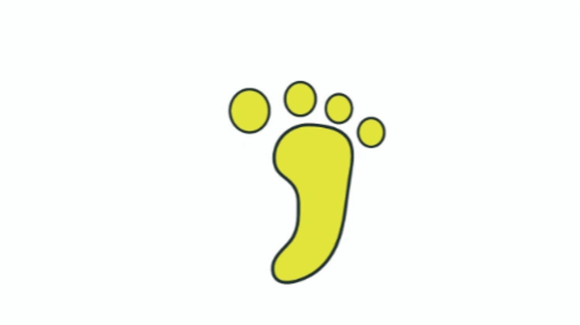 高清卡通小脚丫简笔画