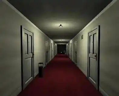 这条幽静的走廊,乍一看很有斯蒂芬金《闪灵》的感觉.