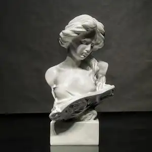 琴女石膏雕塑人像摆件ins拍照北欧欧式样板房软装设计师家居装饰