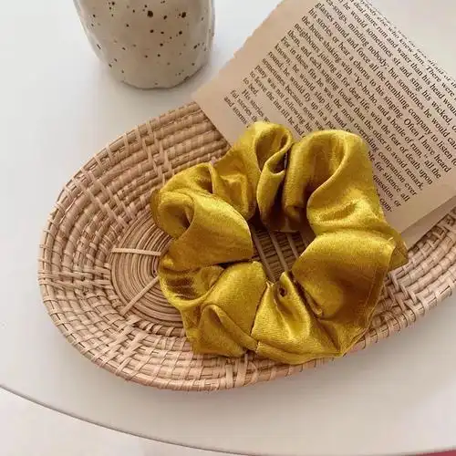 新款韩版闪光绒猪大肠发圈ins风网红大肠圈少女纯色缎面真丝发圈