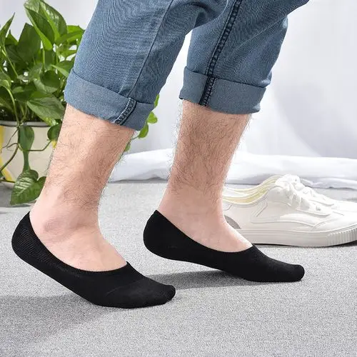 袜子男船袜浅口隐形硅胶防滑纯棉吸汗透气低帮船袜