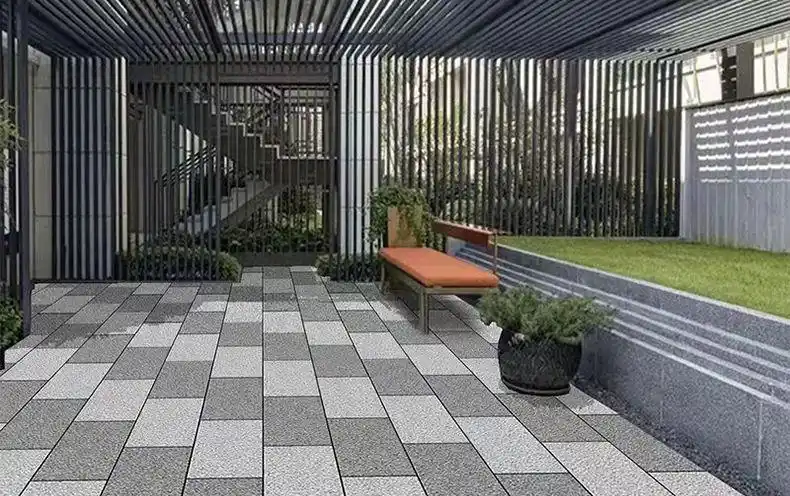 天然大理石地板庭院内室外地铺广场车库花园露台院子地砖防滑石板