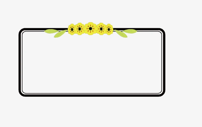 矢量卡通扁平化长方形花朵文本框