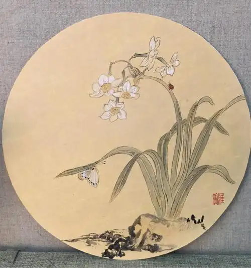 圆与扇面小品画作