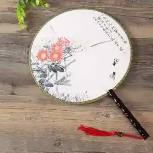 古代扇子女圆形复古中国风图片