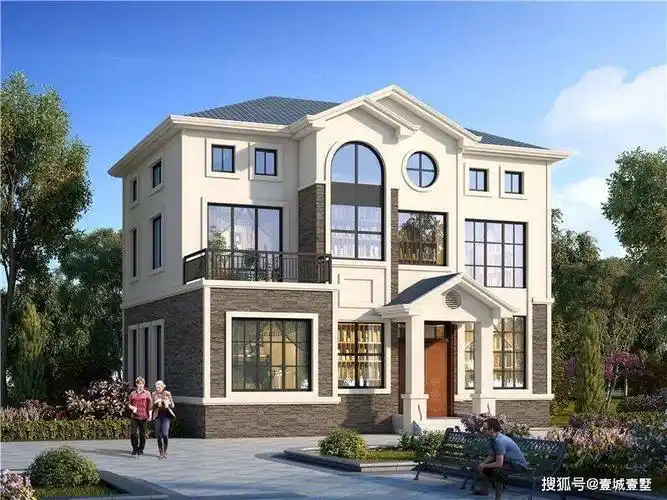 别墅天台景观设计图 – 设计本装修效果图三层坡屋顶别墅设计效果图及