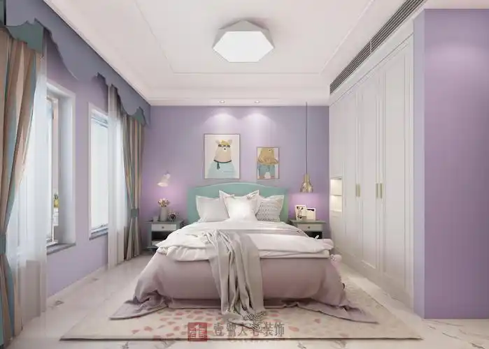 海马公园135平女儿房现代风格效果图