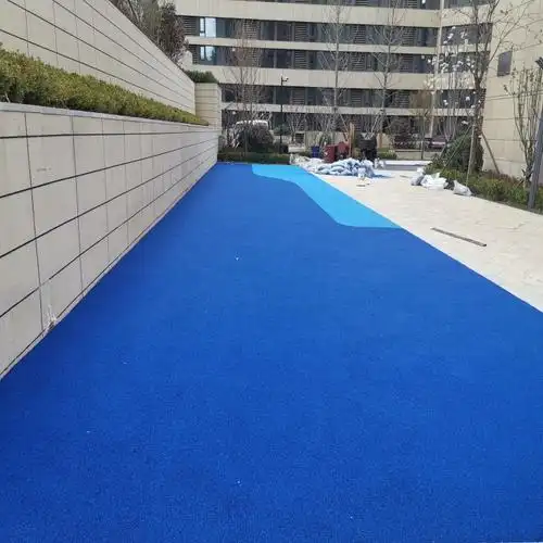 小区防滑跑道公园塑胶地面彩色塑胶