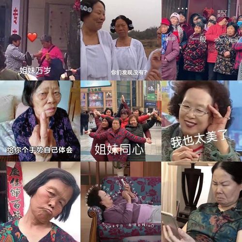 50张老奶奶趣味表情包贴纸沙雕大妈搞笑网红姐妹个性创意防水贴纸