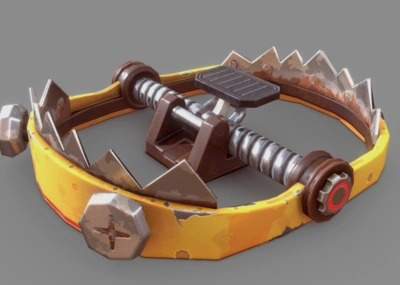 次时代pbr捕兽夹诱兽器机关陷阱