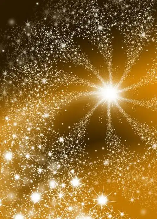 璀璨星光唯美梦幻黄色背景高清图片分享