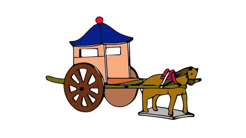 马车花轿简笔画