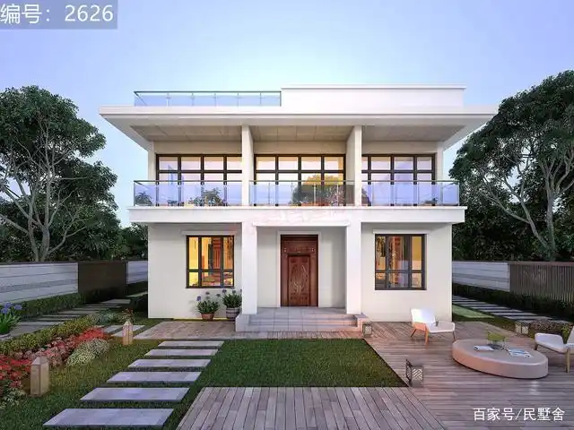 搜集了3款平顶设计的二层别墅,户型"超"时尚!挑一套回村建