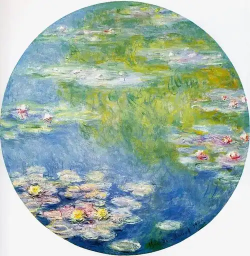 "睡莲", 油画 通过 claude monet (1840-1926, france)