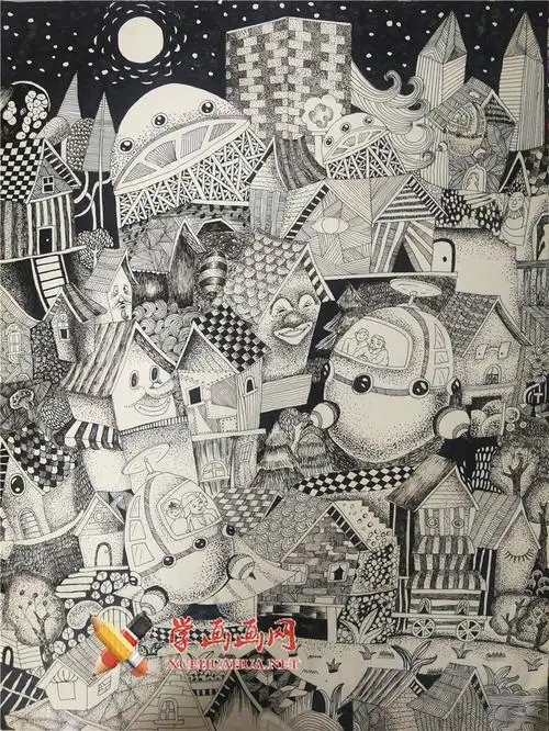 一等奖小学生优秀科幻画赏析未来飞行器