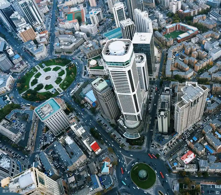 城市街道航拍视角